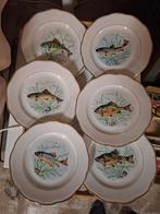 Set van 6 Borden met Vis Motief, Antiek en Kunst, Antiek | Servies compleet, Ophalen of Verzenden