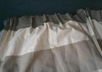 2 gestreepte gordijnen (Hema) 1.47 en 1.38 bij 2.40 geplooid, Huis en Inrichting, Gebruikt, 100 tot 150 cm, 200 cm of meer, Beige