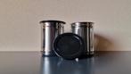2x glazen voorraad pot met RVS houder en zwart deksel, Ophalen of Verzenden, Zo goed als nieuw