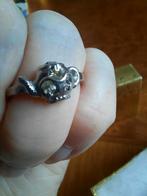 Theeleut Ring - Zilver met Steentjes, Met kristal, Nieuw, Ophalen of Verzenden, 17 tot 18