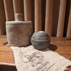 Sobere  kruik en kaarsenhouder, Steen, Overige kleuren, Ophalen of Verzenden, Zo goed als nieuw