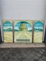 Uniek Drieluik Wanddecoratie - Italiaans Uitzicht, Ophalen of Verzenden, Zo goed als nieuw