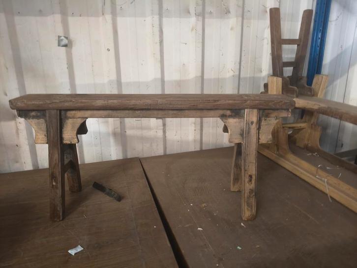 Authentiek Chinees Bankje - Houten Sfeermaker, Antiek en Kunst, Antiek | Meubels | Stoelen en Banken, Ophalen of Verzenden