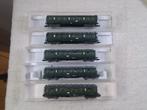 Fleischmann Spur N 5teiliges Set 4achsige Preußenwaggons, Gelijkstroom, Verzenden, Fleischmann, Wagon