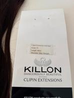 Real hair clip-in extensions - donkerbruin - 40 cm, Ophalen, Nieuw, Pruik of Haarverlenging