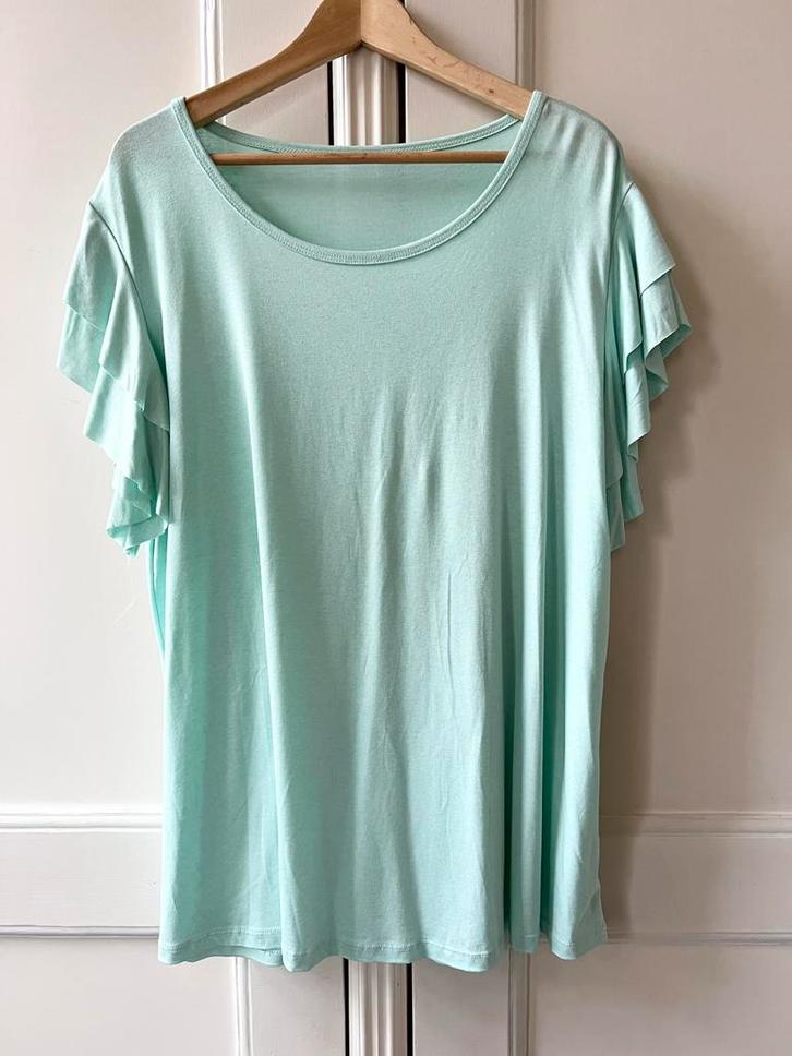 Made in Italy top licht turquoise, One Size (ruim), Kleding | Dames, Tops, Nieuw, Maat 46/48 (XL) of groter, Groen, Korte mouw