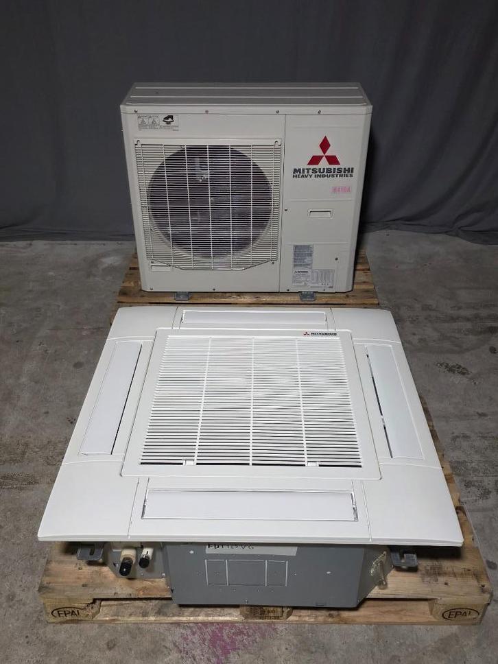 Mitsubishi airco FDT140 warmtepomp plafond cassette 16,0 kW, Witgoed en Apparatuur, Airco's, Refurbished, Plafondventilator, 100 m³ of groter
