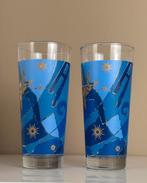 Alessandro Mendini set grote glazen Ritzenhoff blauw goud, ., Overige typen, Ophalen of Verzenden, Zo goed als nieuw