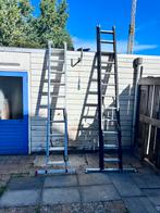Inschuifbare Ladders - Set van Twee, Doe-het-zelf en Verbouw, Ladders en Trappen, Gebruikt, Ophalen of Verzenden, Ladder, Opvouwbaar of Inschuifbaar