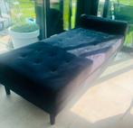 Daybed fluweel zwart 185x80 cm, Huis en Inrichting, Banken | Voetenbanken en Poefen, Ophalen, Gebruikt, 125 cm of meer, 75 tot 100 cm