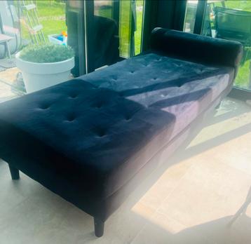 Daybed fluweel zwart 185x80 cm beschikbaar voor biedingen