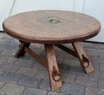 Massief Eiken Salontafel, Huis en Inrichting, Tafels | Salontafels, Gebruikt, 50 tot 100 cm, Brutalistische stijl, Rond