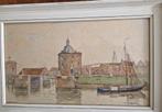 Gezicht op Enkhuizen door Wilhelmus Lambertus Wijmans, Antiek en Kunst, Kunst | Schilderijen | Klassiek, Ophalen of Verzenden