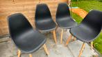 4 x kunstof kuipstoeltje, Huis en Inrichting, Stoelen, Ophalen, Zo goed als nieuw, Wit, Eén