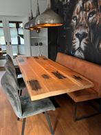 Eettafel set - 6 personen, Ophalen, Gebruikt, 100 tot 150 cm, Eikenhout