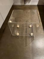 Vintage design Acryl bijzettafeltje op wielen kunststof, Huis en Inrichting, Tafels | Bijzettafels, Ophalen, Kunststof, Gebruikt