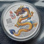 2024 Lunar III Yellow Dragon 1 oz silver Gekleurd, Ophalen of Verzenden, Zilver