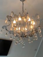 Kroonluchter modern zilver 8 lamps, Huis en Inrichting, Lampen | Kroonluchters, Gebruikt, Ophalen