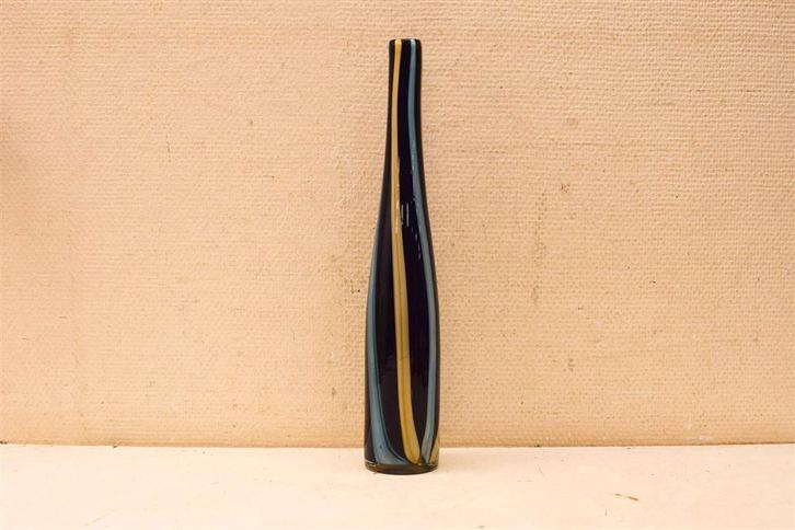 Gekleurde glazen fles 44947, Huis en Inrichting, Woonaccessoires | Vazen, Gebruikt, Overige kleuren, Minder dan 50 cm, Aardewerk of Porselein