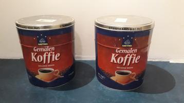 Koffieblikken (Quality Metro, melange rood, LEEG!) beschikbaar voor biedingen