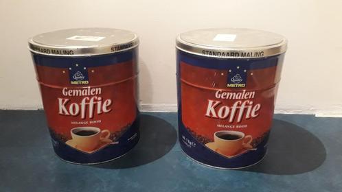 Koffieblikken (Quality Metro, melange rood, LEEG!), Verzamelen, Blikken, Zo goed als nieuw, Overige, Overige merken, Ophalen