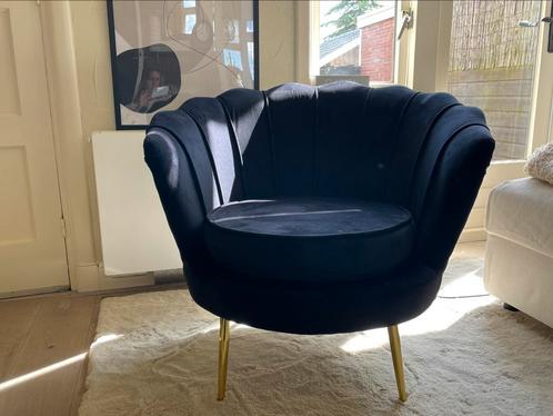 Stijlvolle zwart velvet fauteuil, Huis en Inrichting, Fauteuils, Zo goed als nieuw, Stof, 50 tot 75 cm, Minder dan 75 cm, Ophalen