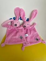 3640 nicotoy knuffellap lap konijn roze 2x, Kinderen en Baby's, Speelgoed | Knuffels en Pluche, Ophalen of Verzenden, Zo goed als nieuw