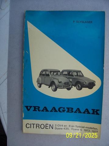 vraagbaak 2cv4 en -6, Dyane 435 en 6 1972-1977 beschikbaar voor biedingen
