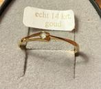 Gouden damesring 585 14 krt met zirkonia, Verzenden, Zo goed als nieuw, 17 tot 18, Dame