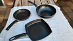Pannenset: Koekenpan, Hapjespan, Grillpan, Overige materialen, Gebruikt, Ophalen of Verzenden, Keramische plaat