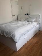Ikea bedframe met opberglades 160x200, Huis en Inrichting, Slaapkamer | Bedden, 160 cm, Gebruikt, Wit, Hout