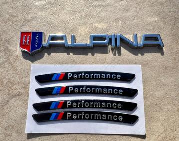 BMW ALPINA MERK PLAATJE METAAL + 4X M VELG PLAATJE SETJE beschikbaar voor biedingen