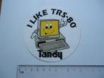 sticker oud TANDY TRS 80 computer radio shack retro strip, Verzenden, Zo goed als nieuw, Bedrijf of Vereniging
