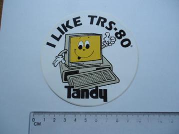 sticker oud TANDY TRS 80 computer radio shack retro strip beschikbaar voor biedingen