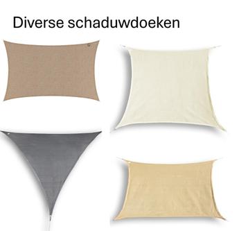 Diverse maten Schaduwdoeken o.a. merk Hanse  en Kopu beschikbaar voor biedingen