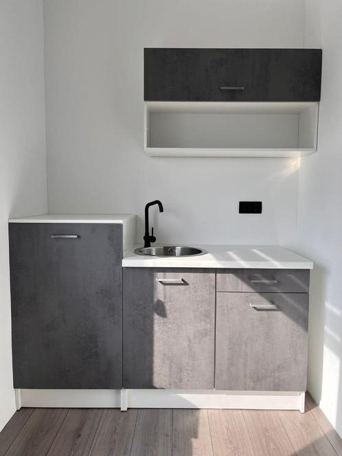Tyni Keuken, 160 cm, Huis en Inrichting, Keuken | Complete keukens, Nieuw, Enkelwandige keuken, Grijs, Overige materialen, Hoogglans of Gelakt