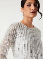 Coast Trouwjurk XS ivory-zilver lange mouwen Nieuw modern!, Trouwjurk, Wit, Nieuw, Ophalen of Verzenden