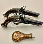 Antiek vuursteen reis pistolen set (set 1), Ophalen of Verzenden