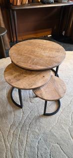 Mangohout Salontafel set van 3 Nu Extra Voordelig!, JaRa, 100 tot 150 cm, Bornsestraat 31, Zo goed als nieuw