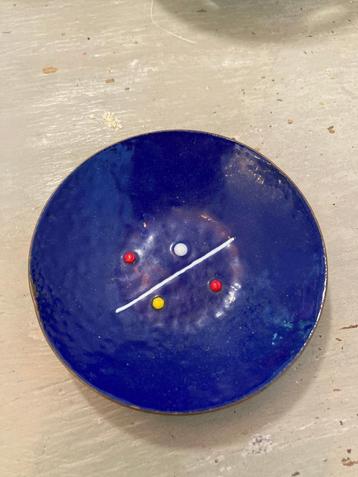 Vintage retro Mid Century emaille koperen schaaltje design beschikbaar voor biedingen