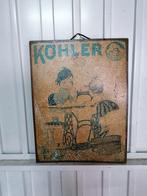 Blikken reclamebord, Kohler naaimachines, oud, Ophalen of Verzenden, Gebruikt, Reclamebord
