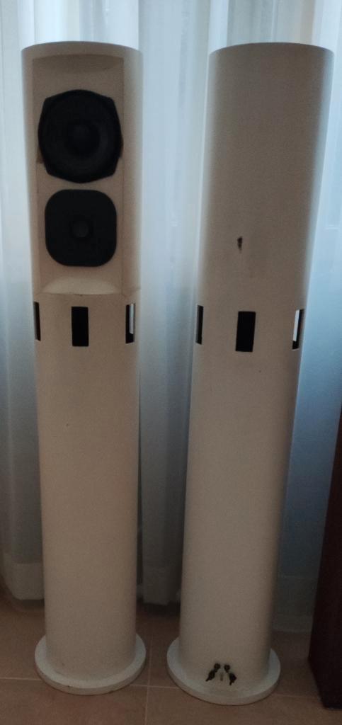 Luidsprekers 2 wit van PVC voor de hobbyist, Computers en Software, Pc speakers, Gebruikt, Overige typen, Ophalen