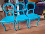 3 antieke stoelen met een leuk kleurtje, Ophalen, Drie, Blauw, Zo goed als nieuw