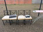 Gratis: 4 stoelen, tosti ijzer, strijkplank, tv meube, Huis en Inrichting, Stoelen, Ophalen, Gebruikt, Zwart, Vier