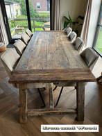 Geborstelde barnwood keukentafel op maat van oud eiken, Ophalen