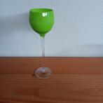 Glas op voet, gifgroene kelk, Antiek en Kunst, Ophalen of Verzenden