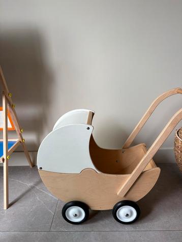 Houten Poppenwagen - Prachtig! beschikbaar voor biedingen
