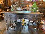 Antieke Tafel / Bureau met 5 lades, Ophalen