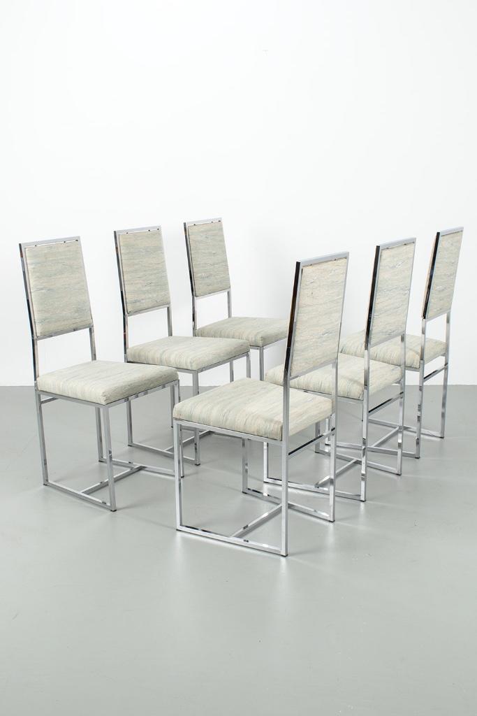 Set van 6 vintage design stoelen uit de 80's met chrome, Huis en Inrichting, Stoelen, Gebruikt, Vijf, Zes of meer stoelen, Metaal