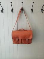Vintage leren werk/school schoudertas jaren '80/'90, Ophalen of Verzenden, Gebruikt, Bruin, Leer